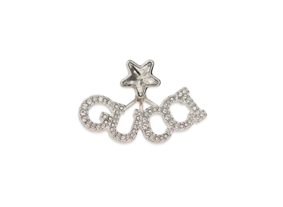 GUCCI Manuscript Logo Single Earrings "Palladium"