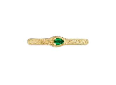 GUCCI Ouroboros 18K Emerald Ring IZ "Gold"