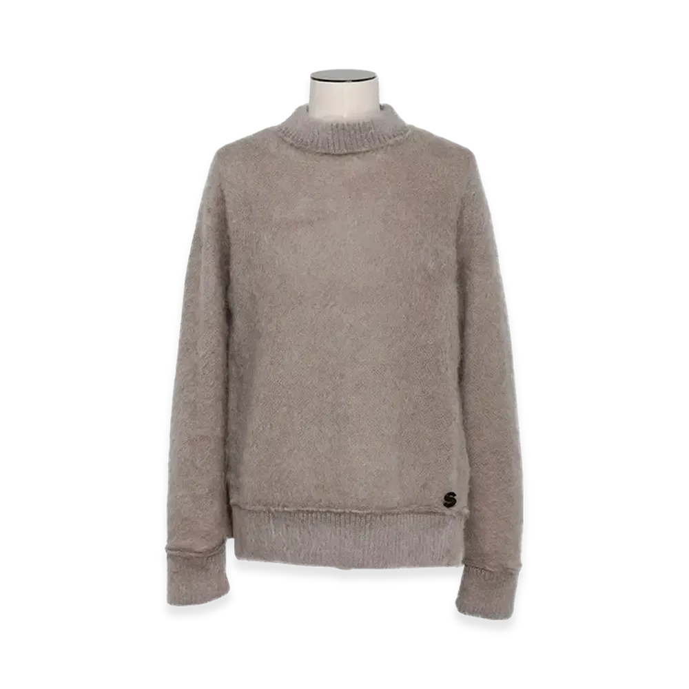 sacai S Mohair Knit Pullover "Light Grey"
