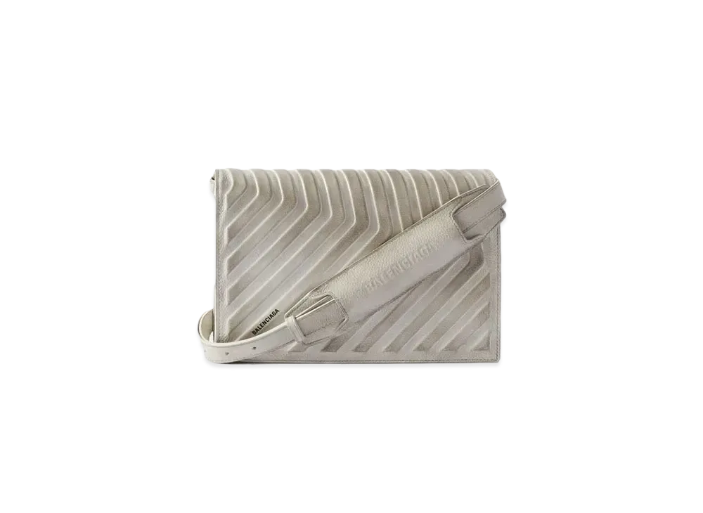 BALENCIAGA Car Flap Bag With Strap Dirty Effect "White"