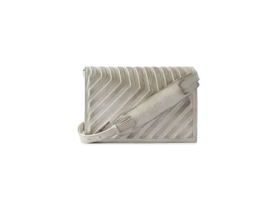 BALENCIAGA Car Flap Bag With Strap Dirty Effect "White"