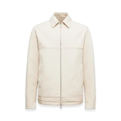 MONCLER Ormoy Denim Down Shirt Jacket "White Ivory"