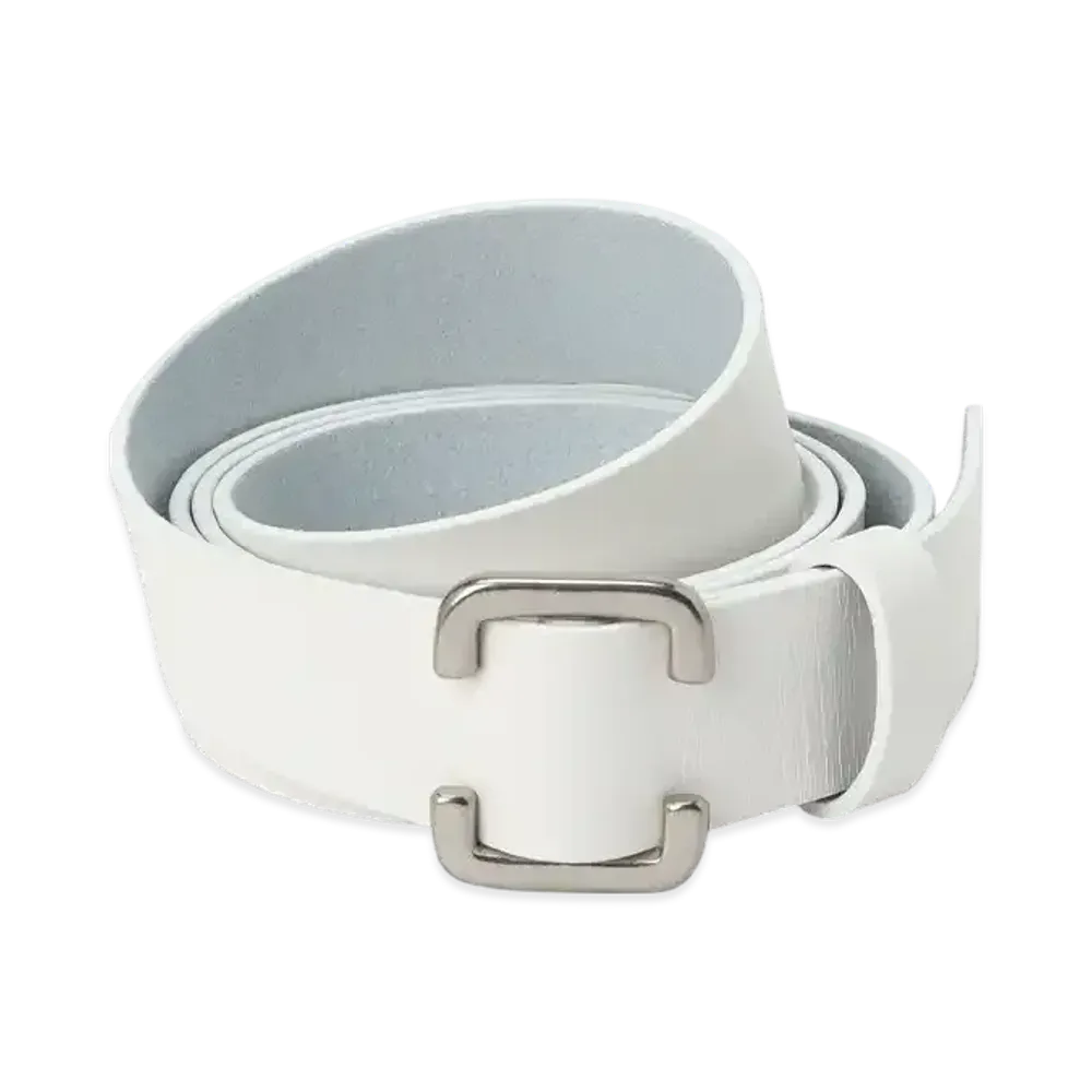 Yohji Yamamoto POUR HOMME White Leather 30Mm Free Belt "White"