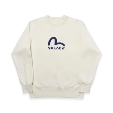 PALACE x Evisu Reversible Crew "Ecru"