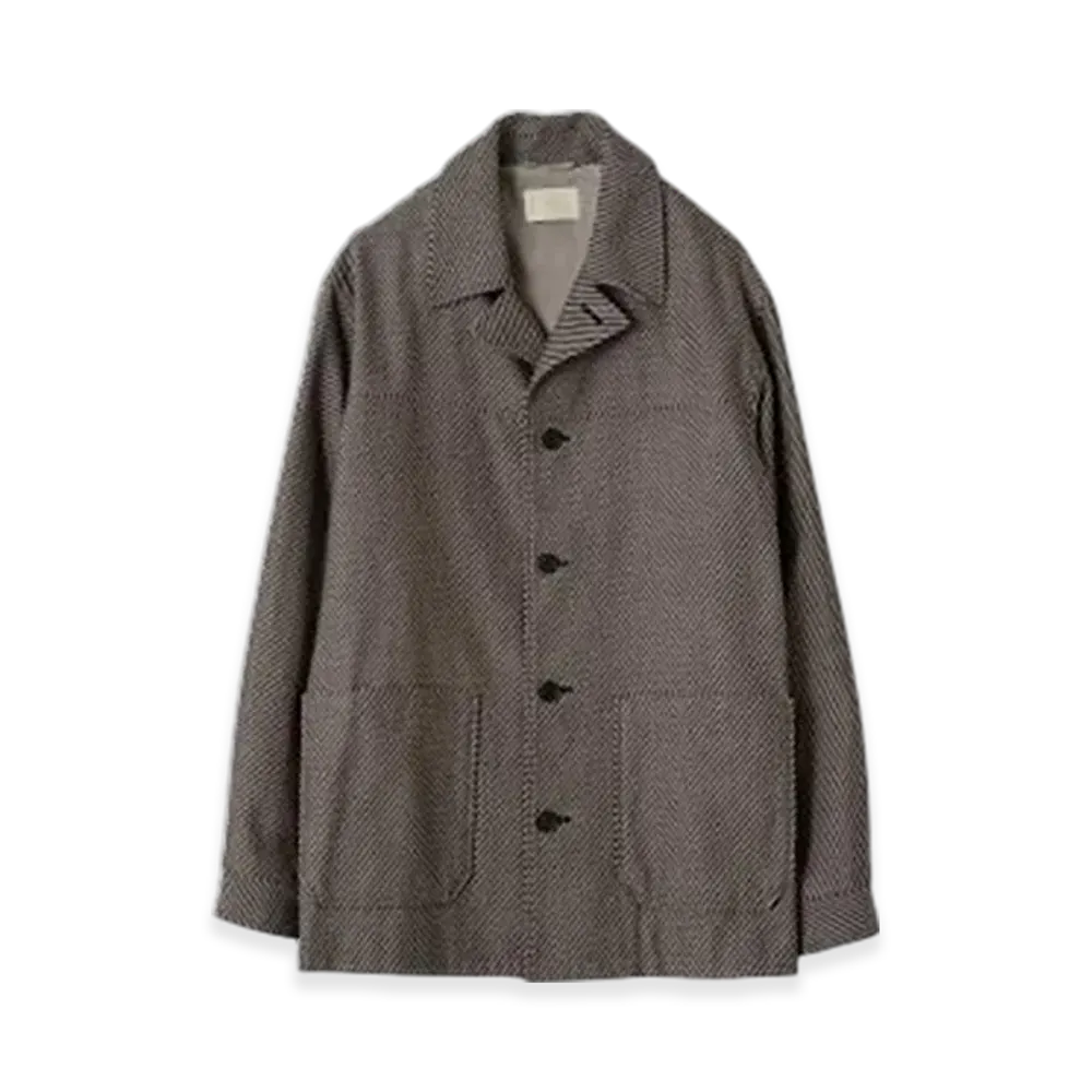 YOKE Diagonal Stripe Car Jacket "Beige"