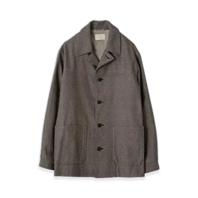 YOKE Diagonal Stripe Car Jacket "Beige"