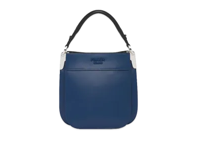 PRADA Small Leather Margit Bag "Blue/Black"