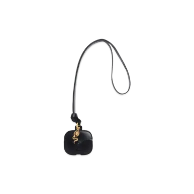Chloe Chloe Symbols Snake Earpods Case In Grained Leather "Black"