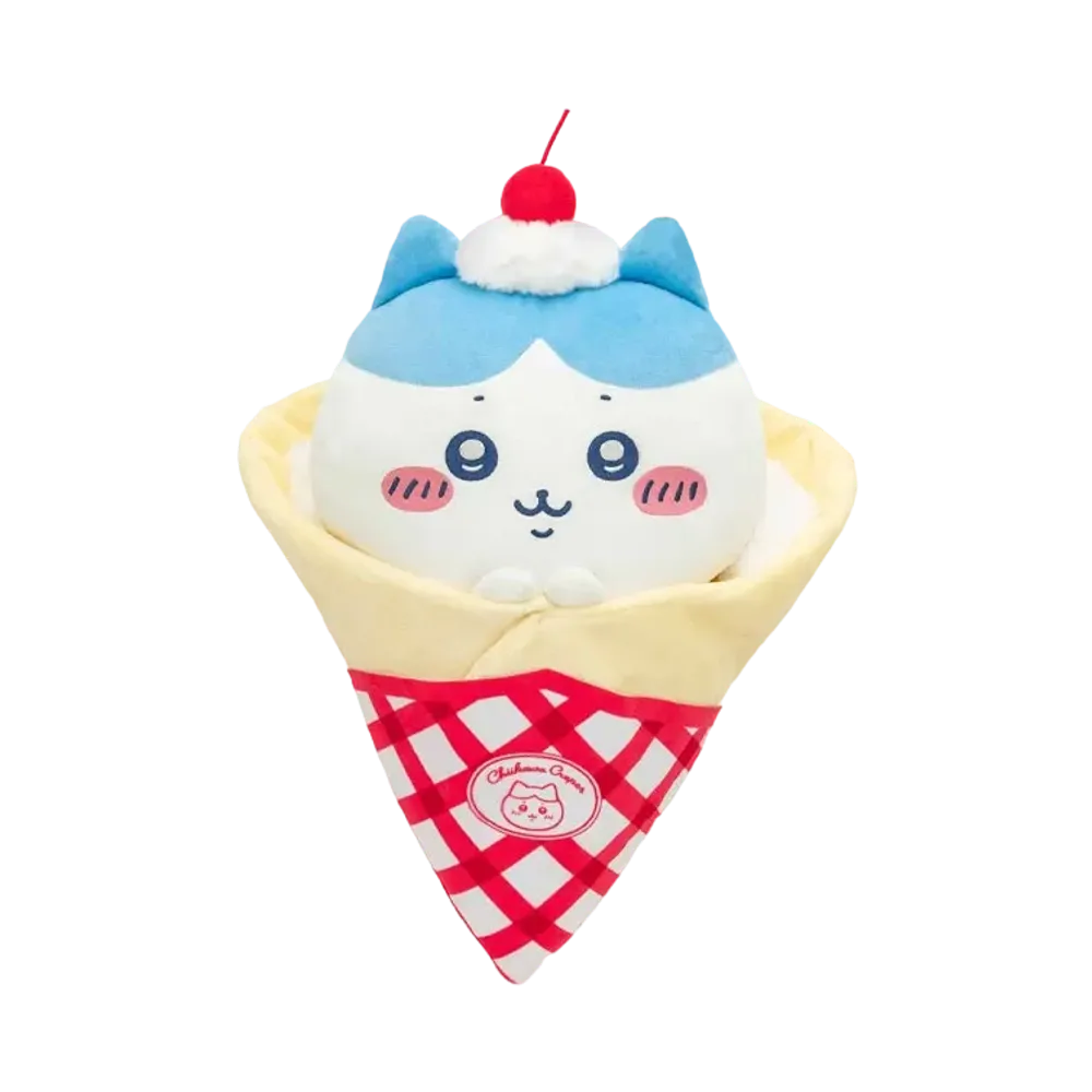 Gray Parka Service -Chiikawa Crepe Kuji- A Prize BIG crepe cuddly Plush Hachiware