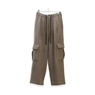 ANCELLM Wool Corduroy Cargo Slacks "Sand"