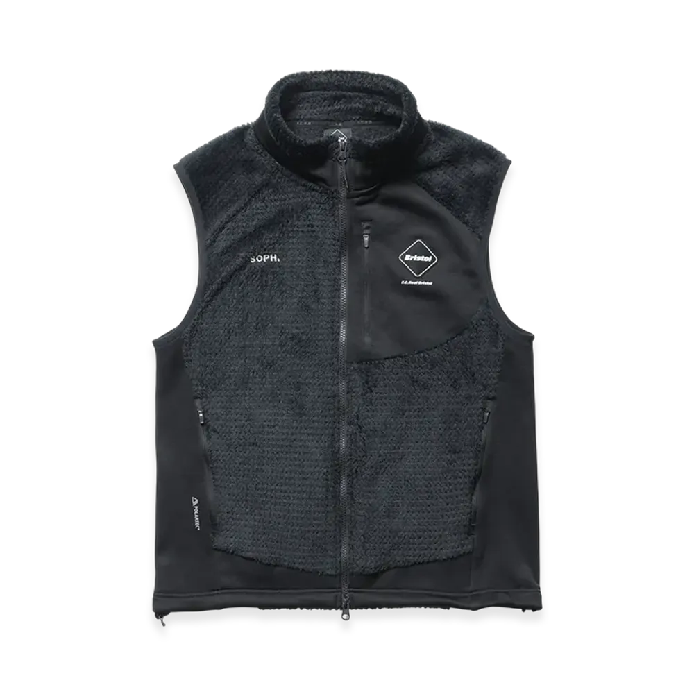F.C.Real Bristol Hybrid Fleece Vest "Black"
