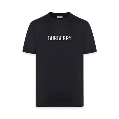 Burberry Cotton T-Shirt With Printed Burberry Logo "Black"