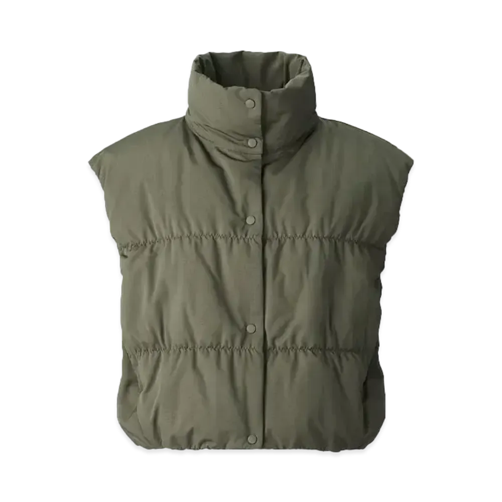 Uniqlo C Women'S Down Cropped Vest "Olive"