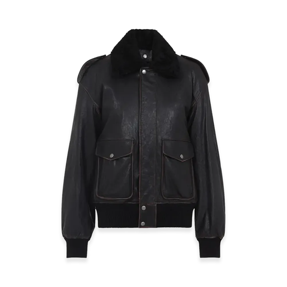 Saint Laurent Women's Lamb Leather Jacket "Black"