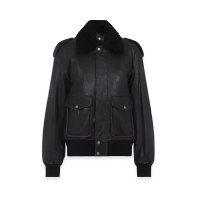 Saint Laurent Women's Lamb Leather Jacket "Black"