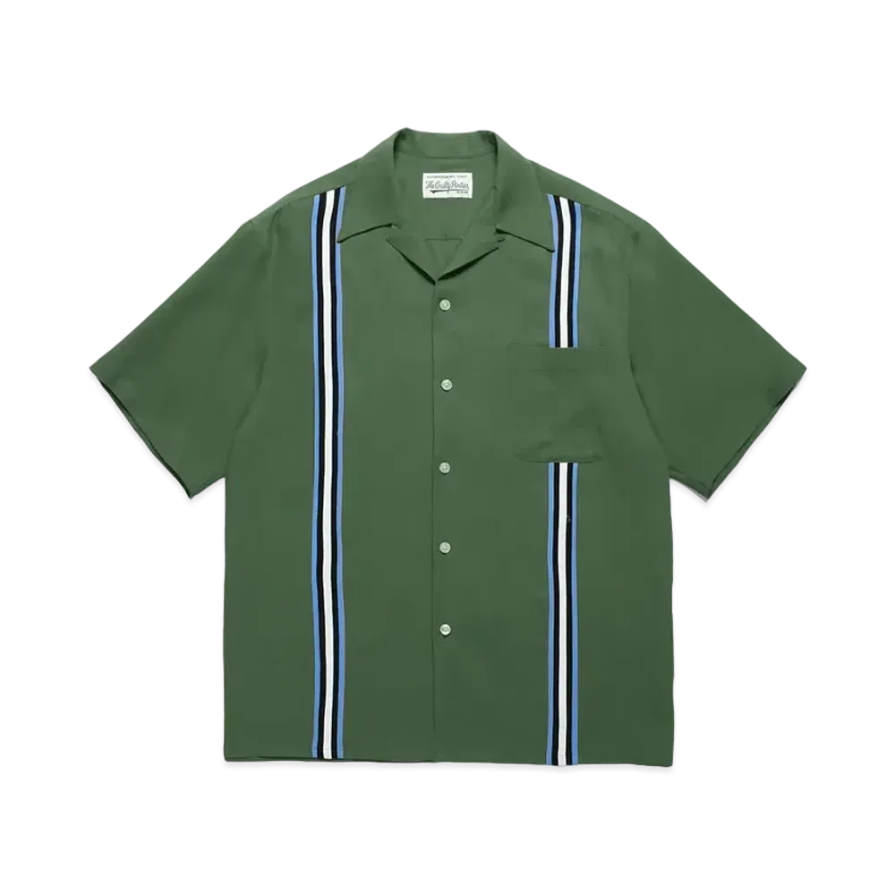 WACKO MARIA Switching 50's Open Collar Shirt "Green"