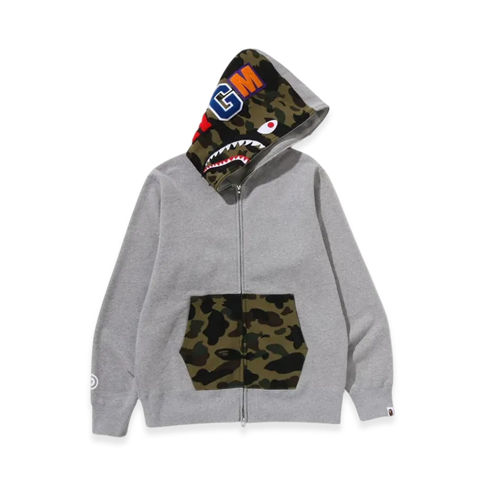 A BATHING APE Shark Full Zip Hoodie "Gray"