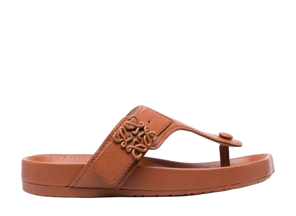 LOEWE Women's Ease Toe Post Sandals "Brown"