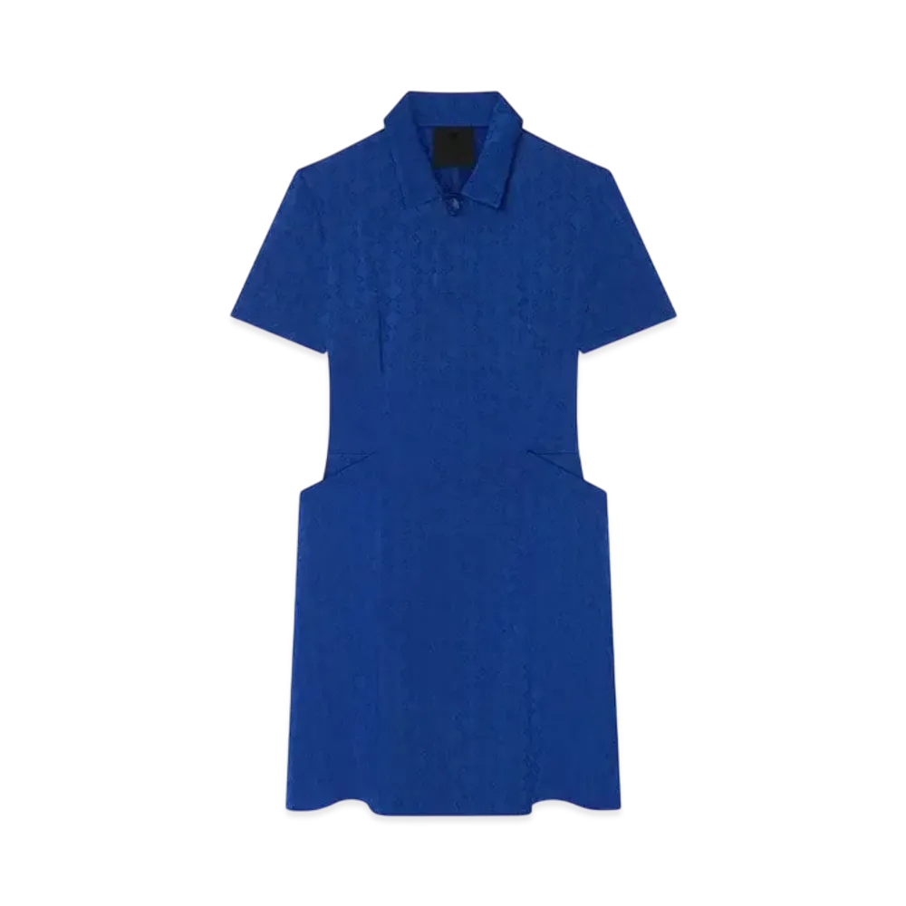 GIVENCHY Polo Dress In Monogram 72 Jacquard "Saphir Blue"
