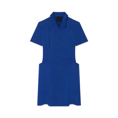 GIVENCHY Polo Dress In Monogram 72 Jacquard "Saphir Blue"