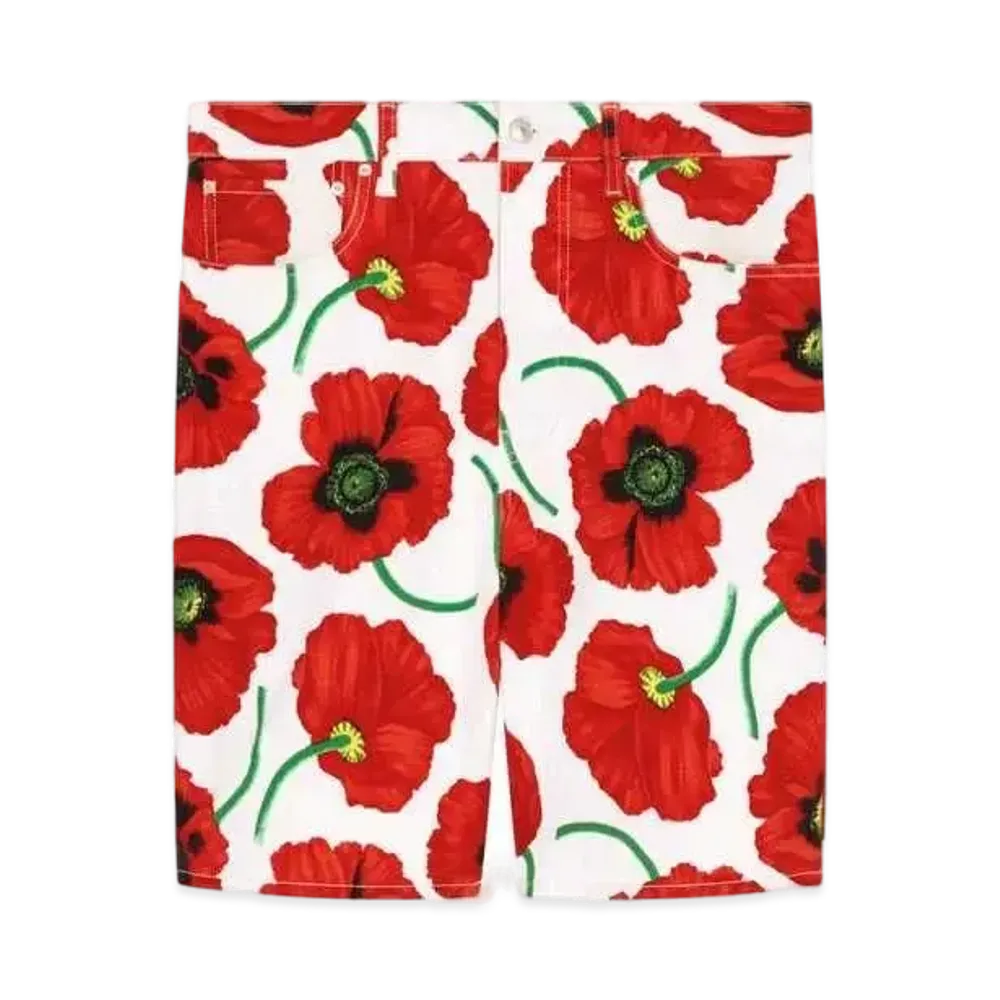 KENZO 'KENZO POPPY' FIVE POCKET SHORTS MENS "White"