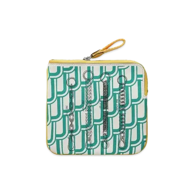 Hermes Carre Pocket Pouch "Vert Veronèse/Blue Du Nord"