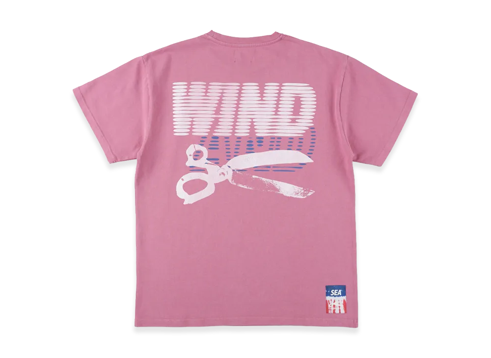 WIND AND SEA x DENHAM Line Halftone Scissors Sulfur Tee "Red"