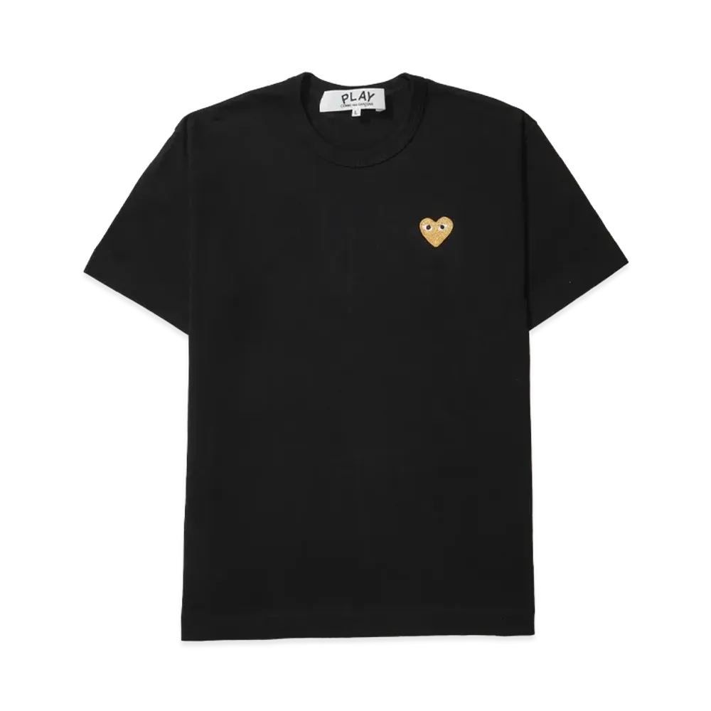 PLAY COMME des GARCONS Gold Heart T-Shirt "Black"