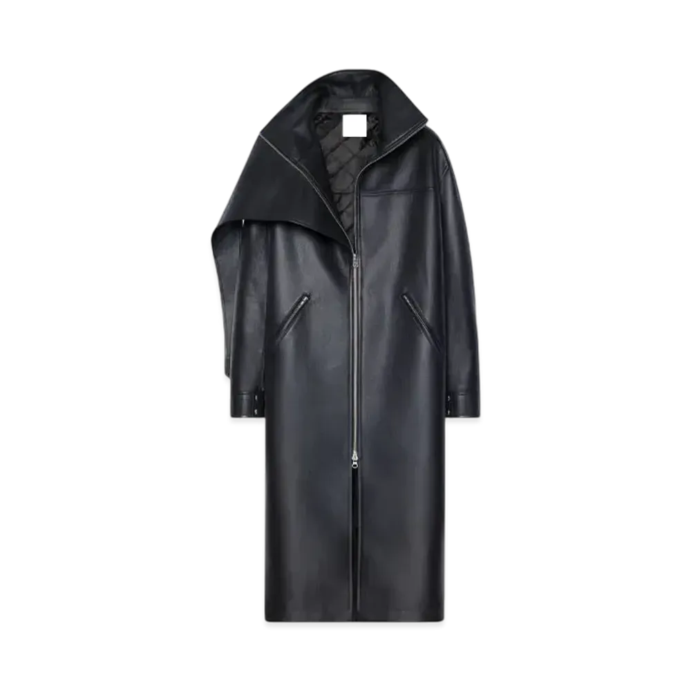 Courreges Oversized Leather Coat "Black"