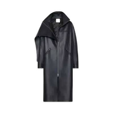Courreges Oversized Leather Coat "Black"