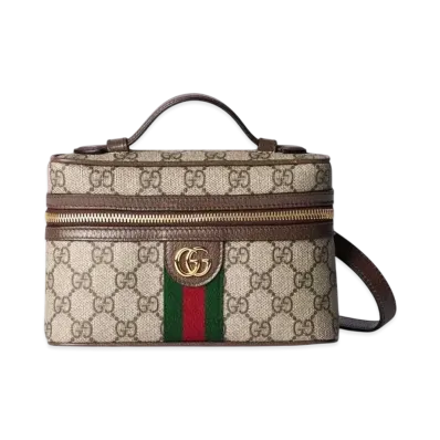 GUCCI Ophidia Super Mini Shoulder Bag "Beige/Dark Brown"