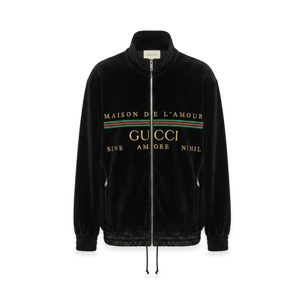 Gucci Velour Oversize Chenille Jacket "Black"