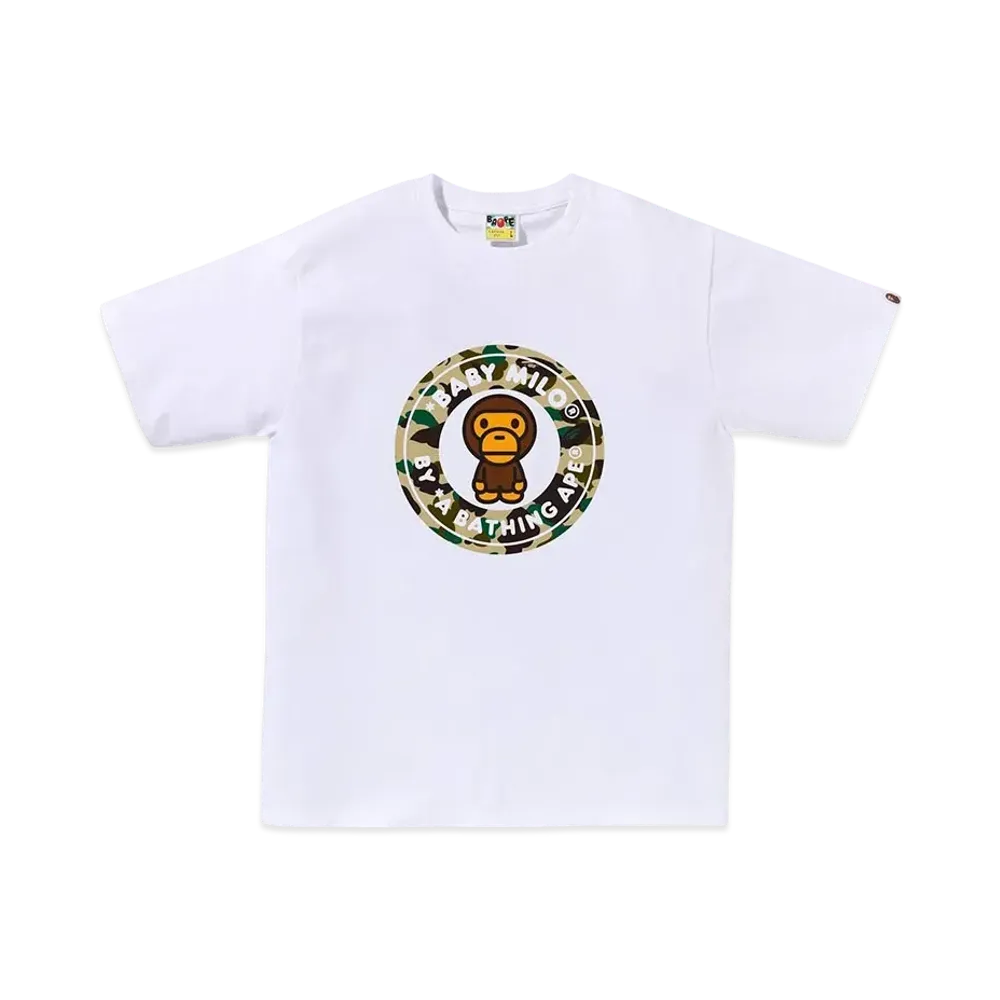 A BATHING APE 1St Camo Milo Busy Works Tee "White/Yellow"