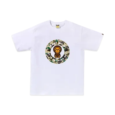A BATHING APE 1St Camo Milo Busy Works Tee "White/Yellow"
