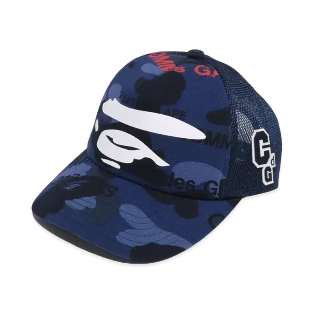 A BATHING APE x CDG OSAKA MESH CAP "Navy"