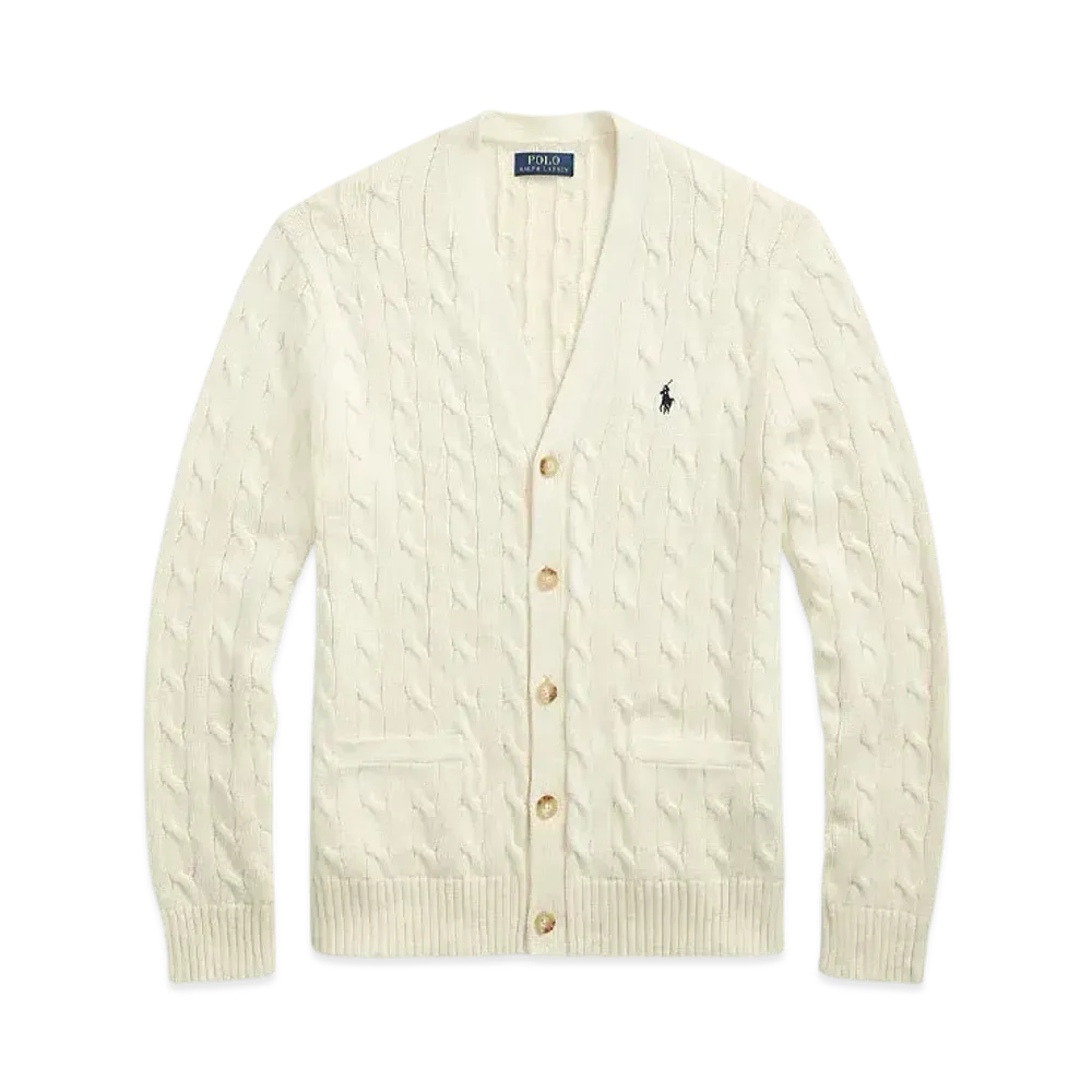 Polo Ralph Lauren Cable Knit Cotton Cardigan "Natural"