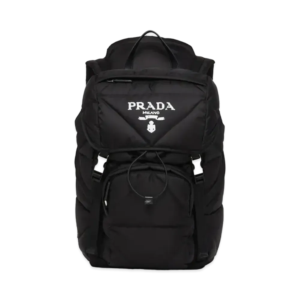PRADA Re-Nylon Padded Backpack With Hood "Black"