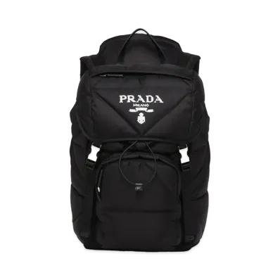 PRADA Re-Nylon Padded Backpack With Hood "Black"
