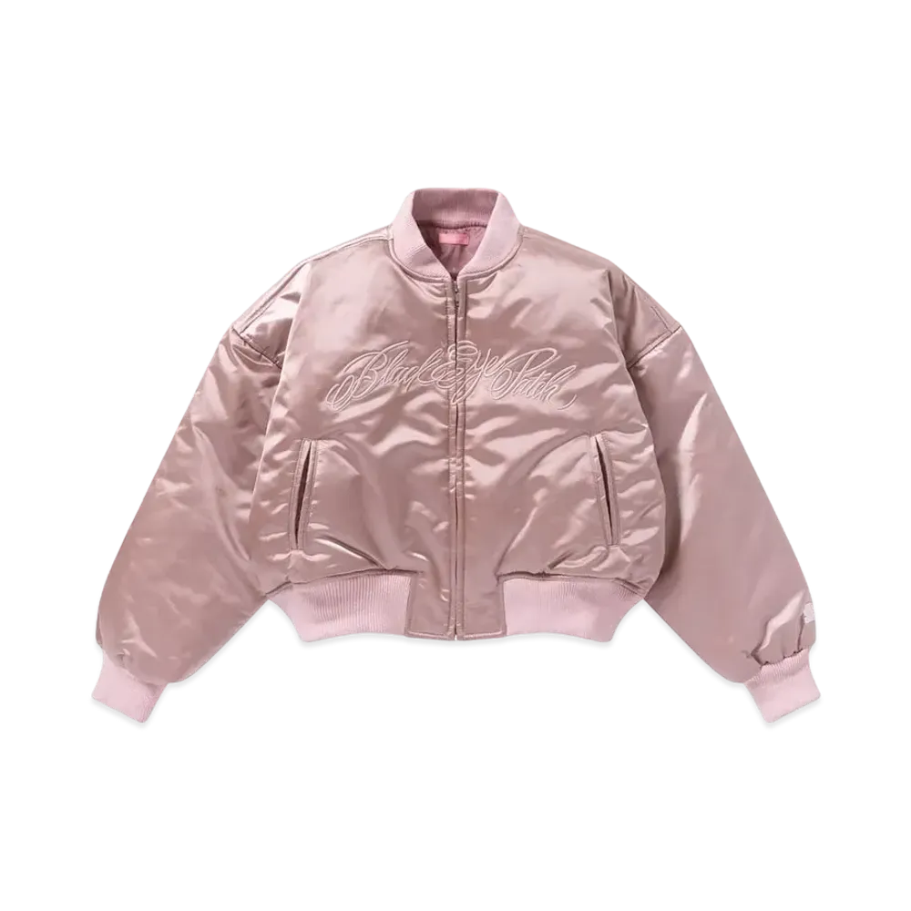 BlackEyePatch Low Script Stadium Jacket "Pink"
