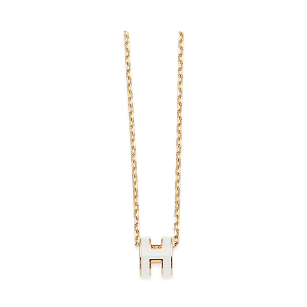 Hermes Mini Pop H Pendant "White/Gold"