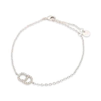 Dior Clair D Lune CD Logo Bracelet "Silver"