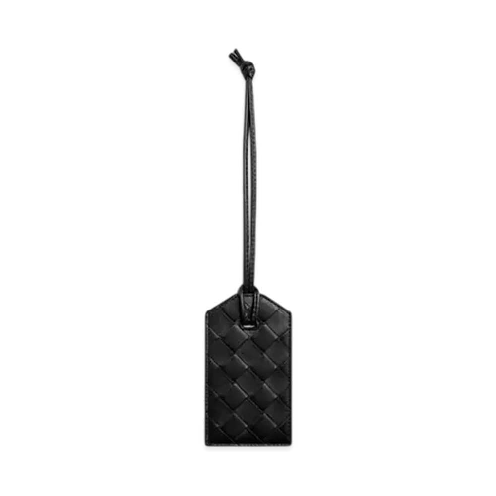Bottega Veneta Intrecciato Tag Holder "Black"