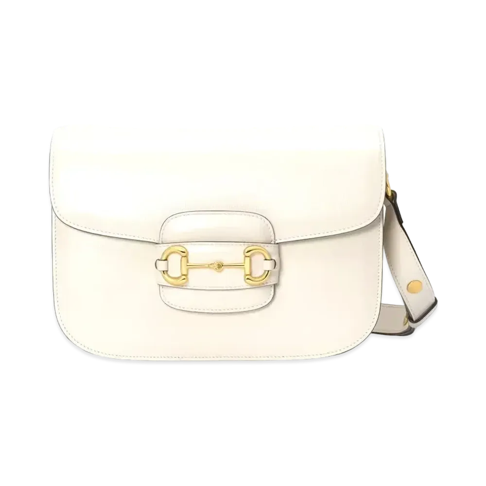 GUCCI Horsebit 1955 Shoulder Bag "White"