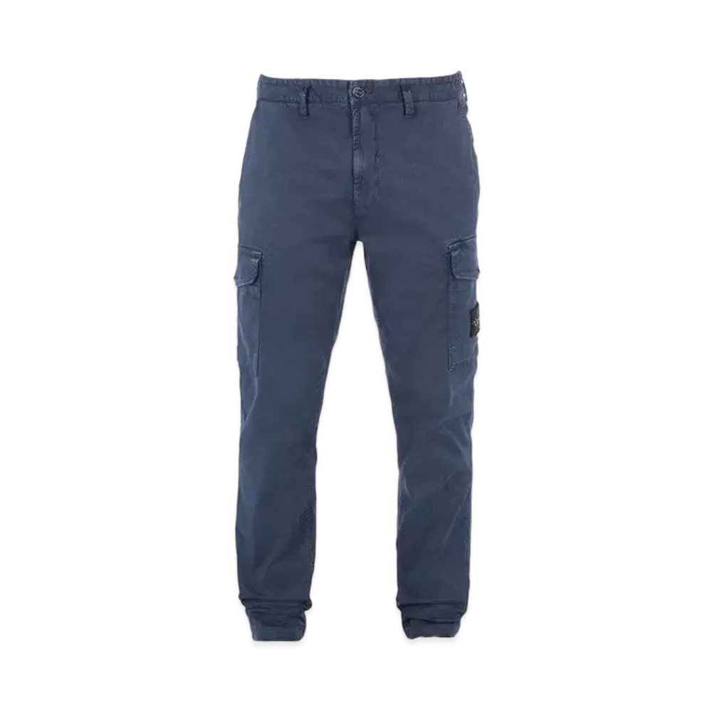 Stone Island 318L1 STRETCH BROKEN TWILL COTTON_'OLD' EFFECT_SLIM FIT "Ink Blue"