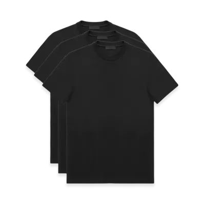 PRADA Three Pack Cotton Jersey T-Shirt "Black"