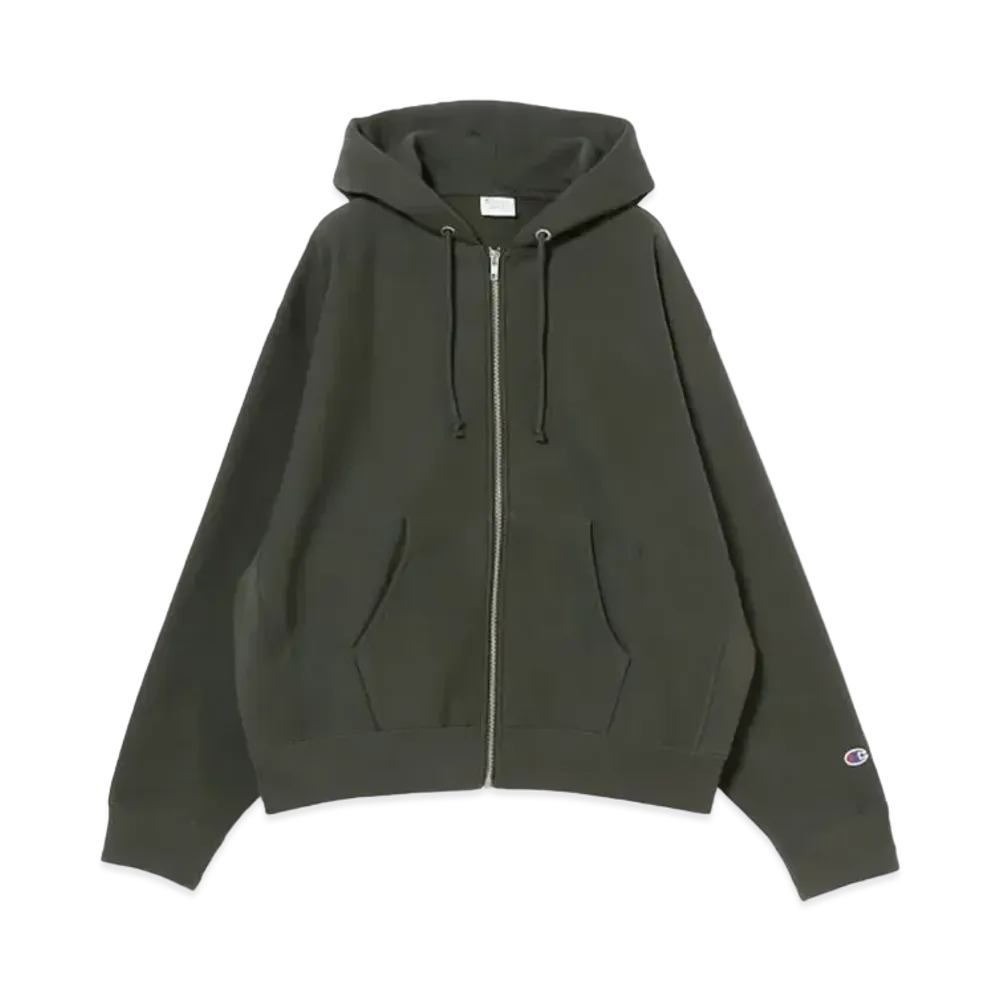 Champion BEAMS Wide Fit Zip Up Hoodie Reverse Weave "Off Black"