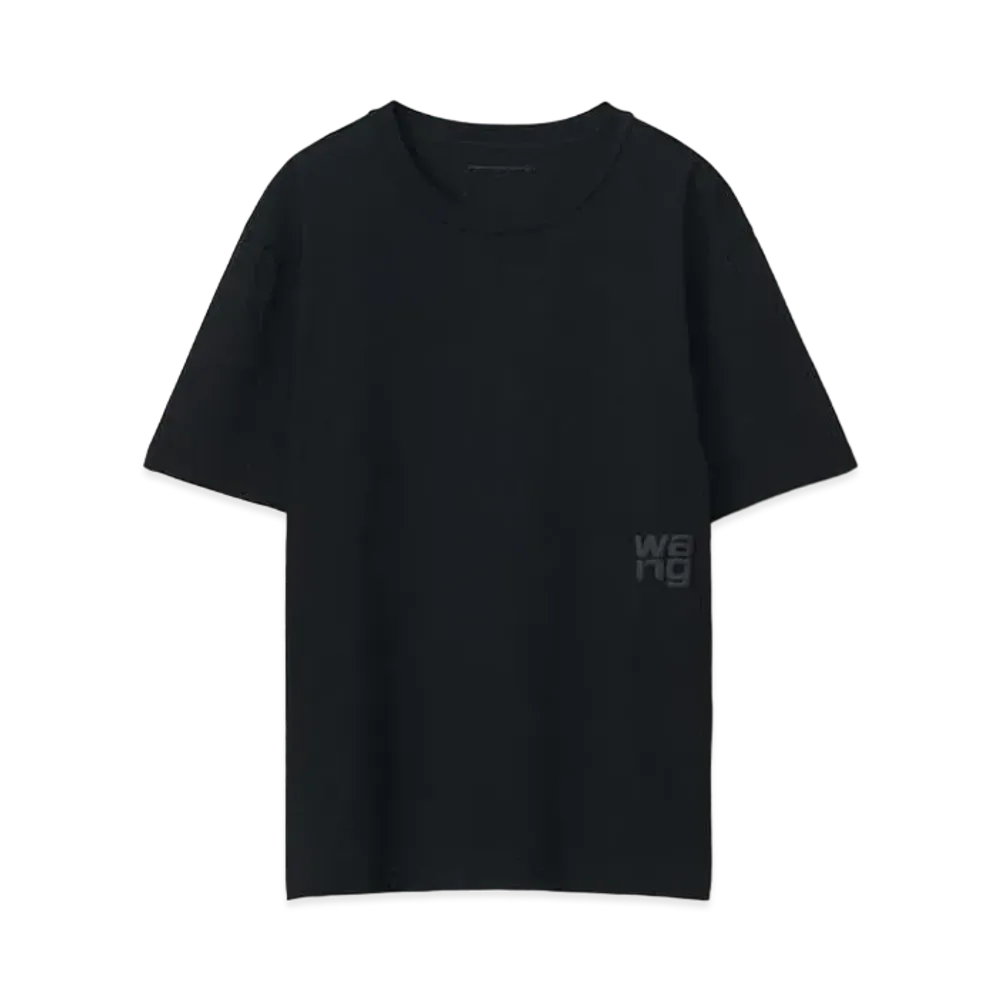 Alexander Wang Cotton Jersey Puff Logo T-Shirt "Black"