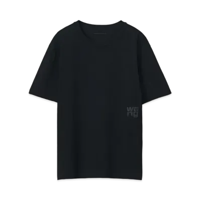 Alexander Wang Cotton Jersey Puff Logo T-Shirt "Black"