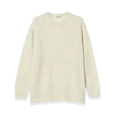 AURALEE Shetland Wool Cashmere Knit Pullover "Top White"