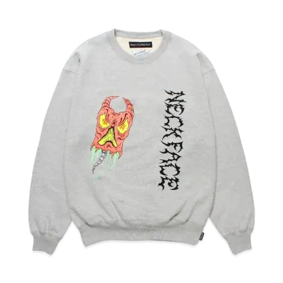 WACKO MARIA x NECKFACE Heavy Weight Crew Neck Sweat Shirt "Gray"